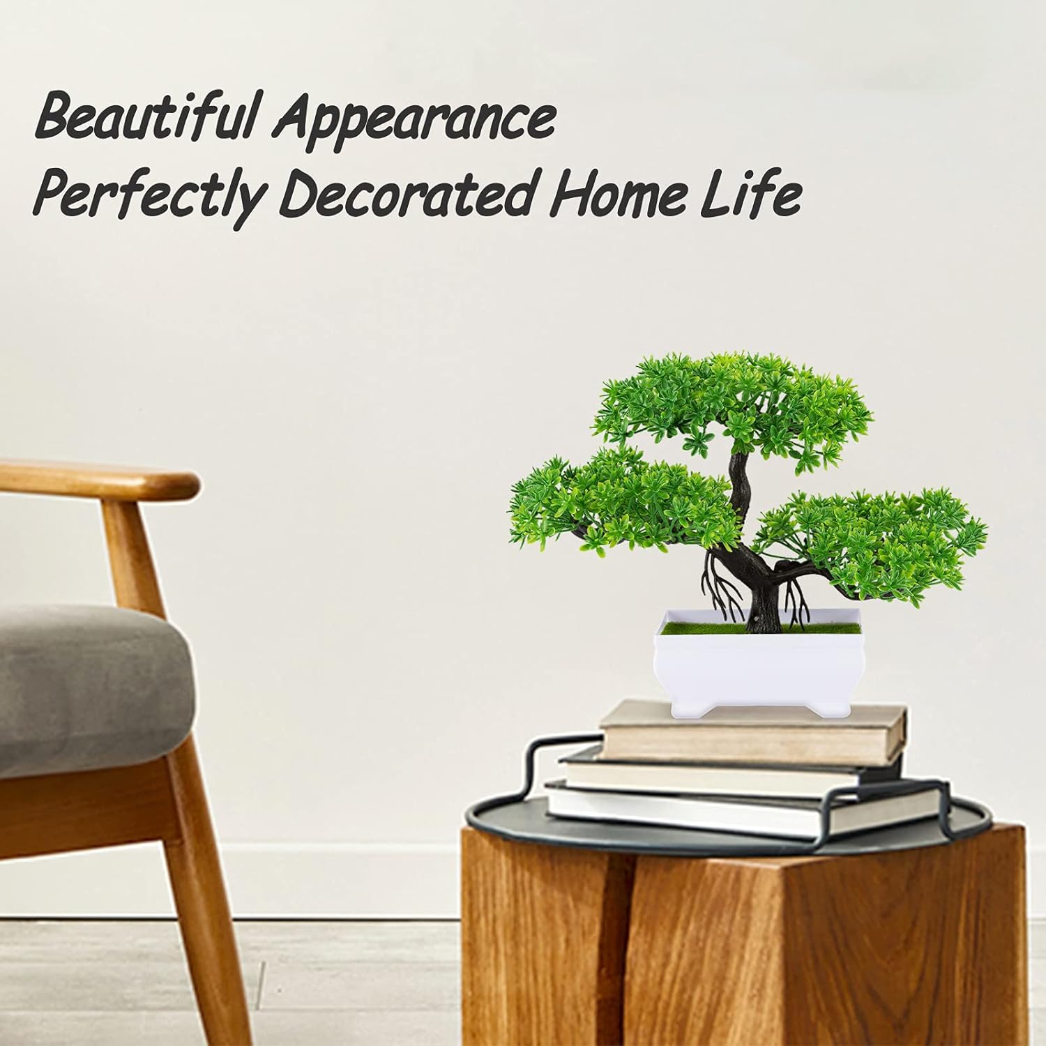 1 قطعة نباتات اصطناعية خضراء ب - مراجعة Bonsai Garden Home وسعره